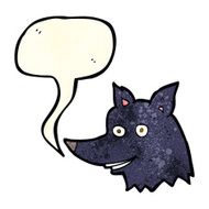 cartoon wolf head with speech bubble N6