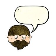 cartoon bearded man with speech bubble N10
