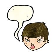 cartoon unimpressed woman with speech bubble N2