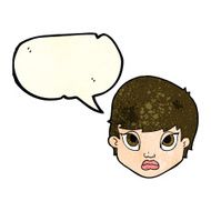 cartoon sulking woman with speech bubble N4