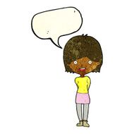 cartoon friendly woman with speech bubble N16