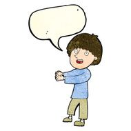 cartoon happy man showing with speech bubble N4