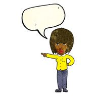 cartoon pointing annoyed woman with speech bubble N3