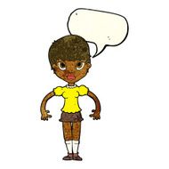 cartoon woman looking annoyed with speech bubble N3