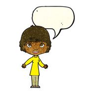 cartoon happy woman with speech bubble N54