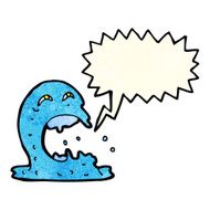 cartoon gross ghost with speech bubble N10