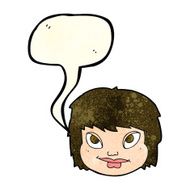 cartoon female face with speech bubble N30