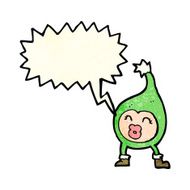 cartoon funny christmas creature with speech bubble N4