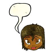 cartoon female face with speech bubble N31