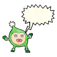 cartoon funny christmas creature with speech bubble N6