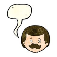 cartoon man with mustache speech bubble N20