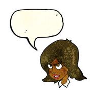 cartoon annoyed woman with speech bubble N38