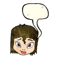 cartoon female face with speech bubble N33