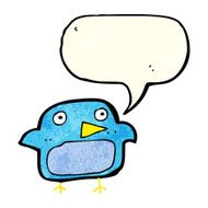 cartoon bluebird with speech bubble N3