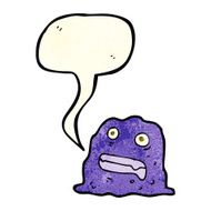 cartoon slime creature with speech bubble N4