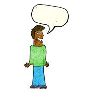 cartoon man shrugging shoulders with speech bubble N9