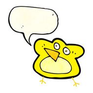 funny cartoon robin with speech bubble N4