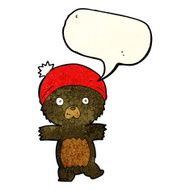 cartoon cute black bear with speech bubble N15