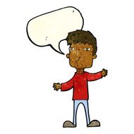 cartoon curious man with speech bubble N16