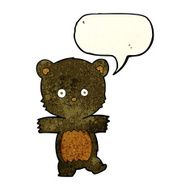 cartoon cute black bear with speech bubble N16