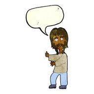 cartoon mustache man with speech bubble N3