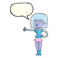 cartoon vampire girl giving thumbs up with speech bubble N3