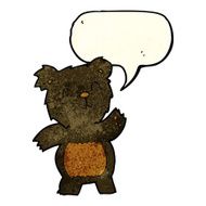 cartoon black bear with speech bubble N14
