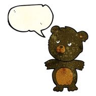 cartoon funny teddy bear with speech bubble N3
