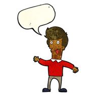 cartoon man sticking out tongue with speech bubble N7