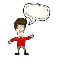 cartoon man sticking out tongue with speech bubble N8