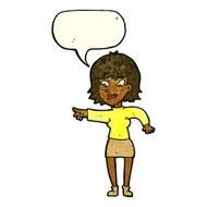 cartoon woman pointing with speech bubble N44