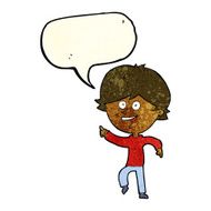 cartoon happy pointing man with speech bubble N5