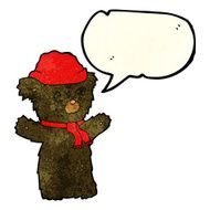 cartoon cute black bear with speech bubble N17