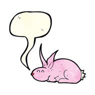 cartoon rabbit with speech bubble N20