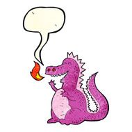 cartoon fire breathing dragon with speech bubble N3