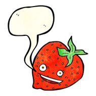 cartoon strawberry with speech bubble N7