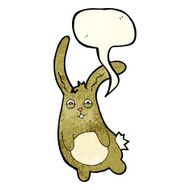 funny cartoon rabbit with speech bubble N3