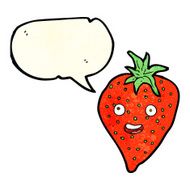 cartoon strawberry with speech bubble N8