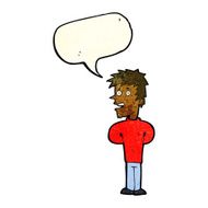 cartoon happy man with speech bubble N93
