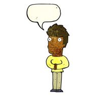 cartoon worried man with speech bubble N21