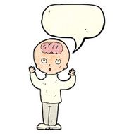 cartoon genius with speech bubble N4
