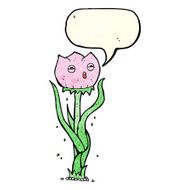 cartoon flower with speech bubble N10