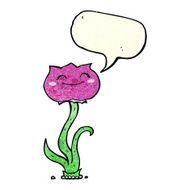 cartoon flower with speech bubble N11