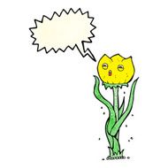 cartoon flower with speech bubble N12