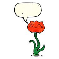 cartoon flower with speech bubble N13