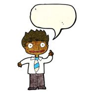 cartoon man with idea speech bubble N23