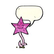 cartoon star flower with speech bubble N3