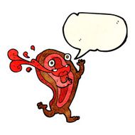 rare steak cartoon character with speech bubble N2