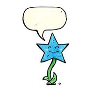 cartoon star flower with speech bubble N4