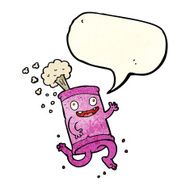 cartoon crazy soda can with speech bubble N3